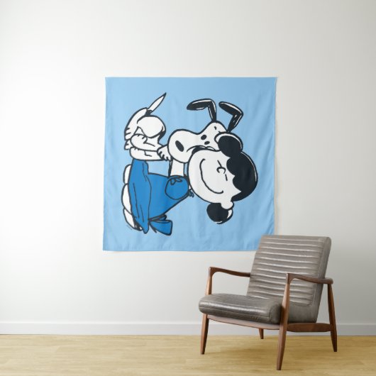 Tenture Lucy Hugging Snoopy (En situation (horizontale))
