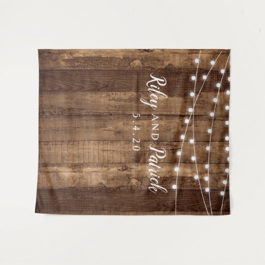 Tenture Lumière de Fée en Bois Rustique pour Mariage Fête  (Devant (Horizontal))