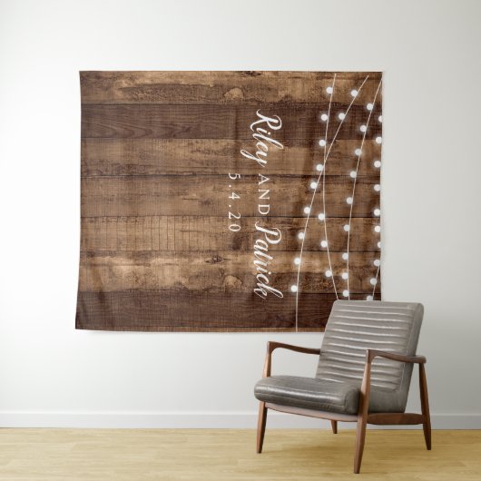 Tenture Lumière de Fée en Bois Rustique pour Mariage Fête  (En situation (horizontale))