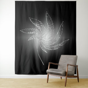 Tenture Lumière lune brillante à travers une feuille......