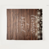 Tenture Lumières à cordes de bois rustique Mariage arrière (Devant (Horizontal))