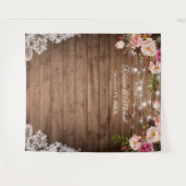 Tenture Lumières de chaîne florales rustiques Fond de mari (Devant (Horizontal))