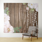 Tenture Lumières de chaîne florales rustiques Toile de fon (En situation (horizontale))