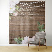 Tenture Lumières de chaîne florales rustiques Toile de fon (En situation)