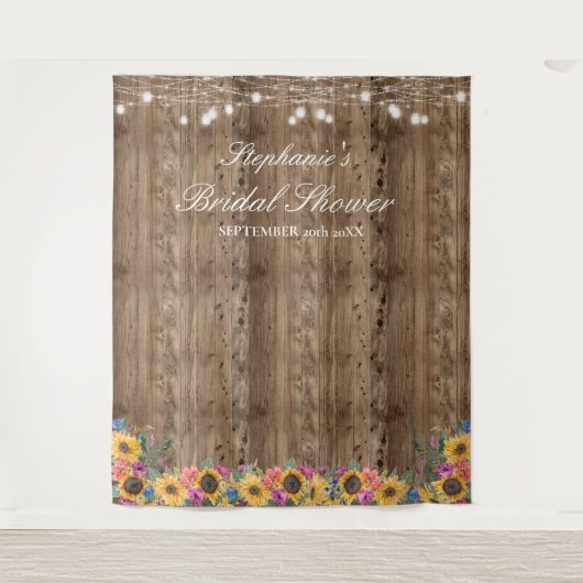 Tenture Lumières de ficelle de tournesol Toile de fond de  (Devant)