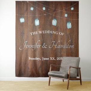 Tenture Lumières de Jar Mason de Mariage Toile de Fond en