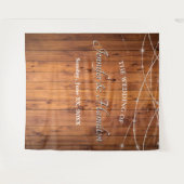 Tenture Lumières de mariage en bois de grange ancien rusti (Devant (Horizontal))