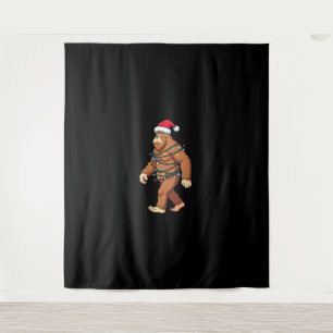Tenture Lumières de sapin de Noël Bigfoot Santa Xmas garço