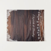 Tenture Lumières en bois rustique Mason Jar Mariage fond (Devant (Horizontal))