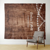 Tenture Lumières guirlandes en bois rustique country boho (En situation (horizontale))