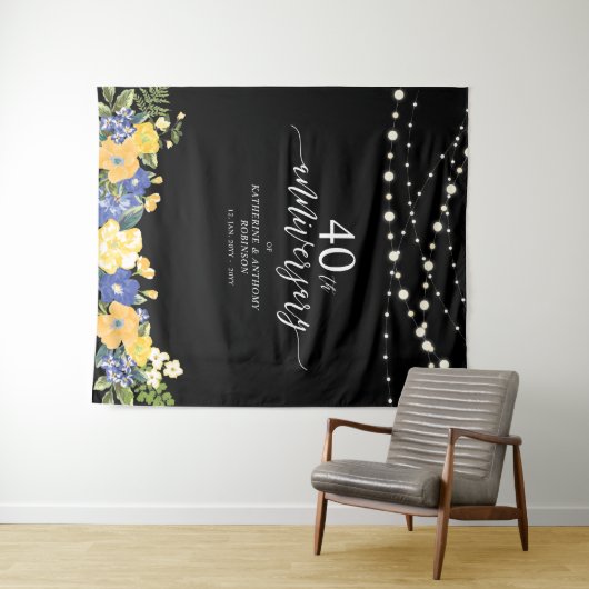 Tenture Lumières Guirlandes & Fleurs 40e Anniversaire de M (En situation (horizontale))