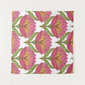 Tenture Luminosité florale : Vintage blanc rouge. (Devant (Horizontal))