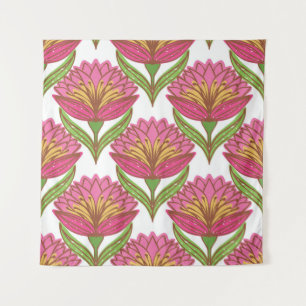 Tenture Luminosité florale : Vintage blanc rouge.