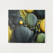 Tenture Luminous Fluid Dynamics: Yellow and Green Abstract (Devant (Horizontal))