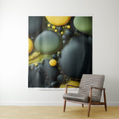 Tenture Luminous Fluid Dynamics: Yellow and Green Abstract (En situation)