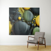 Tenture Luminous Fluid Dynamics: Yellow and Green Abstract (En situation (horizontale))