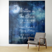 Tenture Lunar Sky Pleine lune Celestial Star Mariage Bienv (En situation)