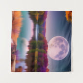 Tenture Lune de récolte d'automne violet (Devant (Horizontal))