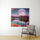 Tenture Lune de récolte d'automne violet (En situation)