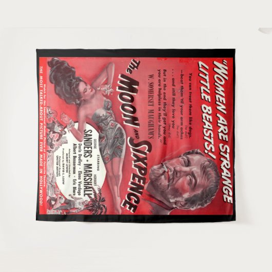 Tenture Lune et six pence (Devant (Horizontal))