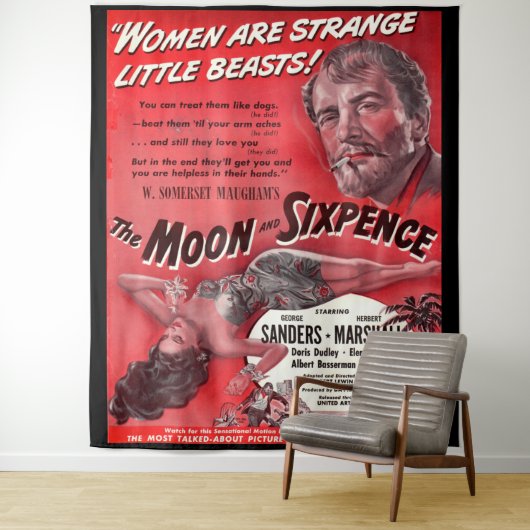 Tenture Lune et six pence (En situation)