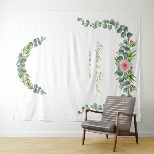 Tenture Lush Exotique Eucalyptus Bloom Mariage (En situation (horizontale))