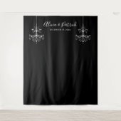 Tenture Lustres Noir et Blanc Mariage Photo Fond (Devant)