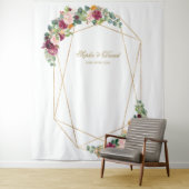 Tenture Luxe Eucalyptus safran Floral or Mariage Prop (En situation)