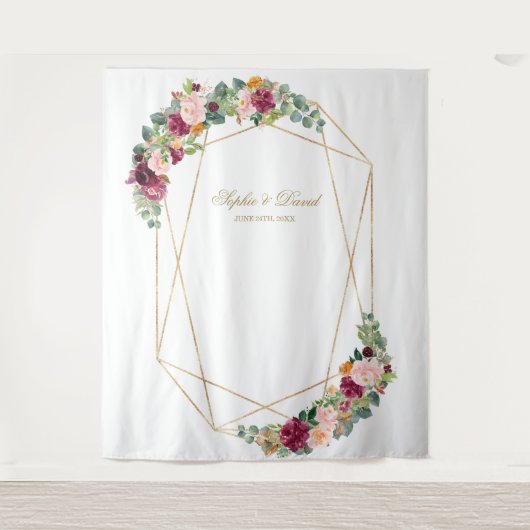 Tenture Luxe Eucalyptus safran Floral or Mariage Prop (Devant)