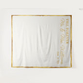 Tenture Luxe Gold Edge Off White M. Mme Mariage Backdrop (Devant (Horizontal))