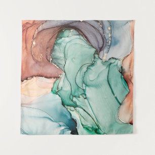 Tenture Luxe naturel peinture abstraite d'art fluide en al