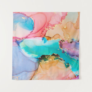 Tenture Luxe naturel peinture abstraite d'art fluide en al