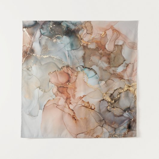 Tenture Luxe naturel peinture abstraite d'art fluide en al (Devant)