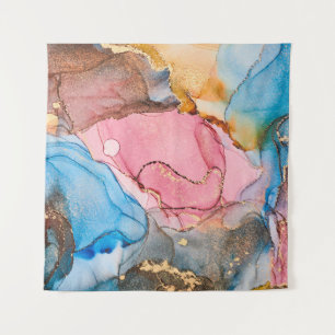 Tenture Luxe naturel peinture abstraite d'art fluide en al