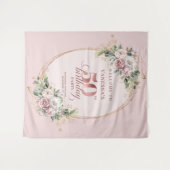 Tenture Luxe Rose Gold Botanical 50th Birthday Party Banne (Devant (Horizontal))