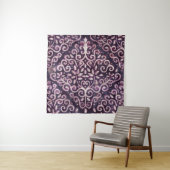 Tenture Luxe violet et tan damassé sans couture motif (En situation)