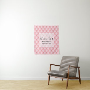 Tenture Luxueux Motif en diamant verni rose