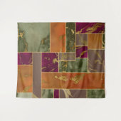 Tenture Luxure d'Automne | Marbre géométrique doré tons de (Devant (Horizontal))