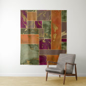 Tenture Luxure d'Automne | Marbre géométrique doré tons de (En situation)