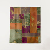 Tenture Luxure d'Automne | Marbre géométrique doré tons de (Devant)