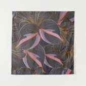 Tenture Luxury golden seamless floral background with trop (Devant (Horizontal))