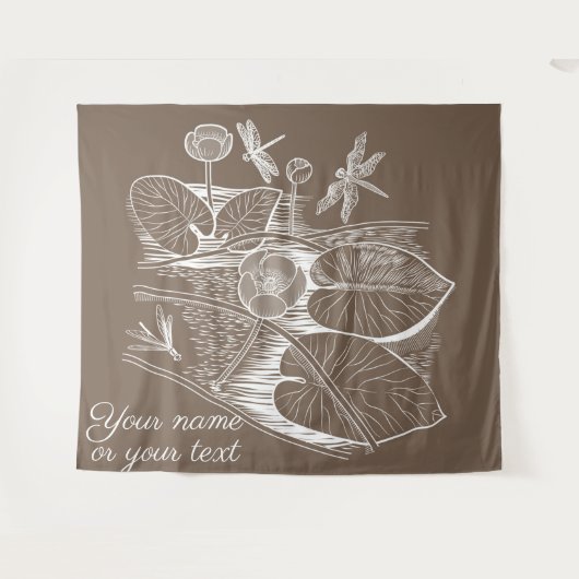 Tenture Lys d'eau marron (Devant (Horizontal))