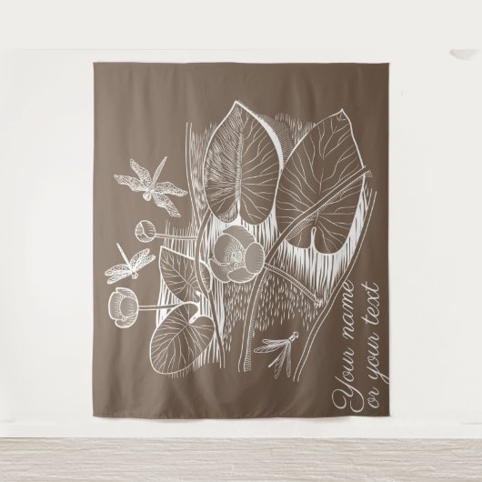 Tenture Lys d'eau marron (Devant)