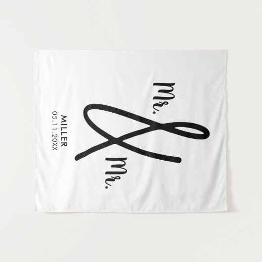 Tenture M. et M. Backdrop Gay Mariage LGBT (Devant (Horizontal))