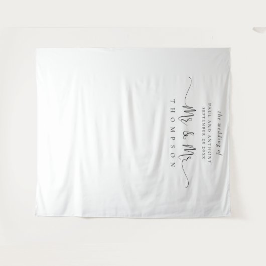 Tenture M. et M. Script Gay Mariage Photo Contexte (Devant (Horizontal))