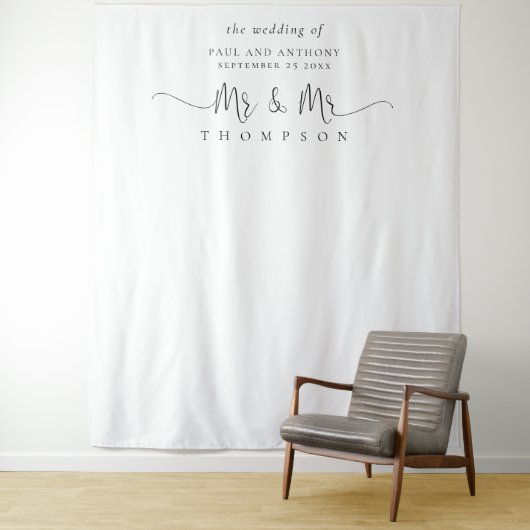 Tenture M. et M. Script Gay Mariage Photo Contexte (En situation)
