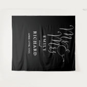 Tenture M. Et Mme Black And White Mariage Photo Contexte (Devant (Horizontal))