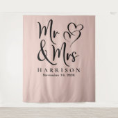 Tenture M. et Mme Blush Pink Mariage (Devant)