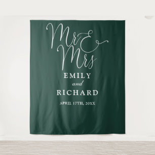 Tenture M. Et Mme Emerald Mariage Photo Contexte