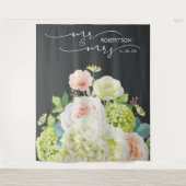 Tenture M. et Mme Mariage Contexte Bannière florale (Devant)